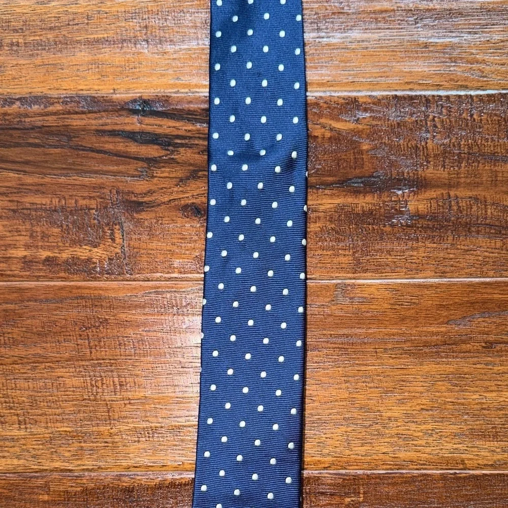 J. Crew Dark Blue Tie with White Dots